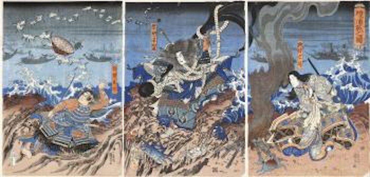 Dannoura sen no zu [Battle of Dannoura] by Utagawa Kuniyoshi
