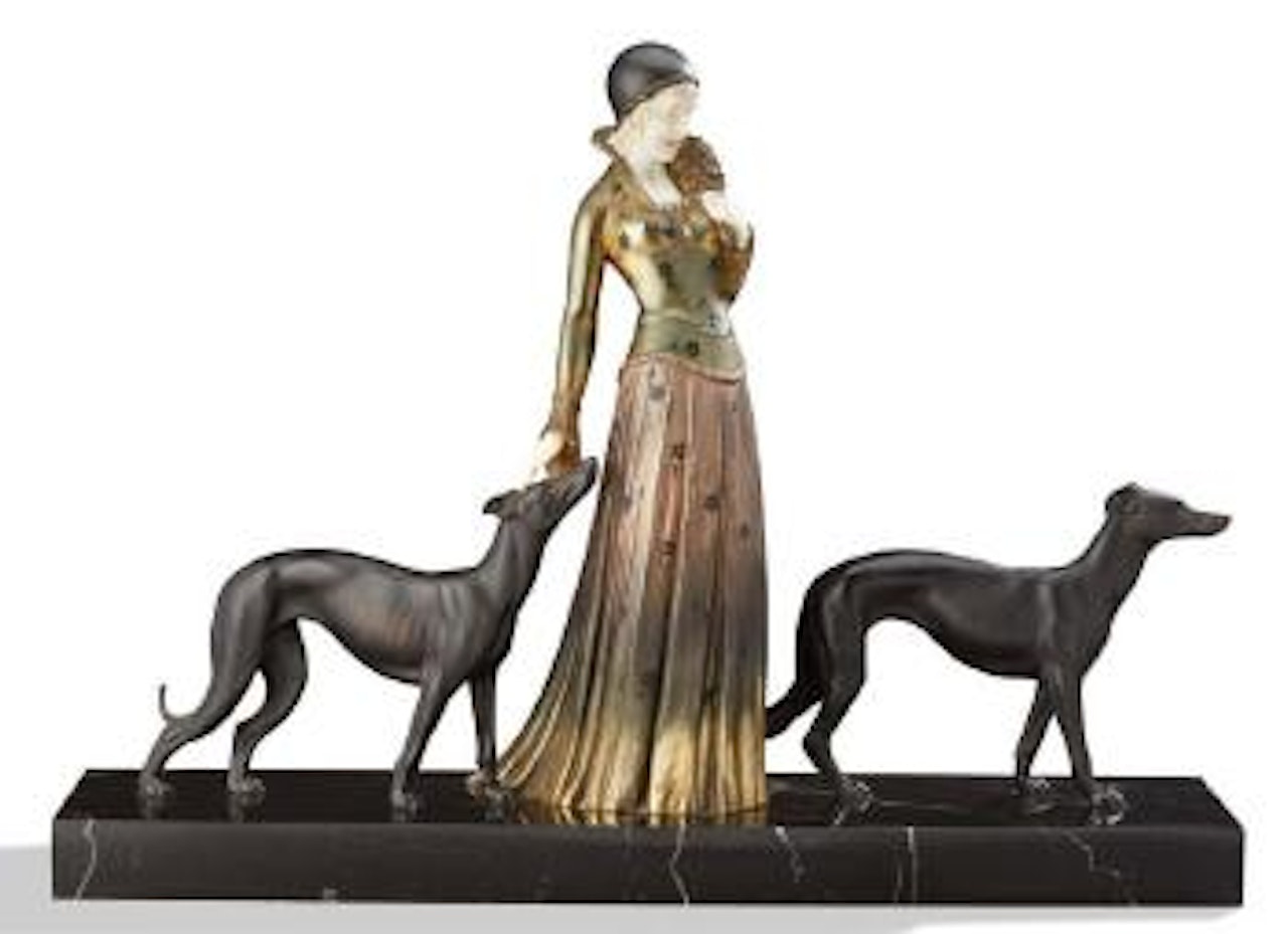 Femme aux lévriers by Demetre Chiparus