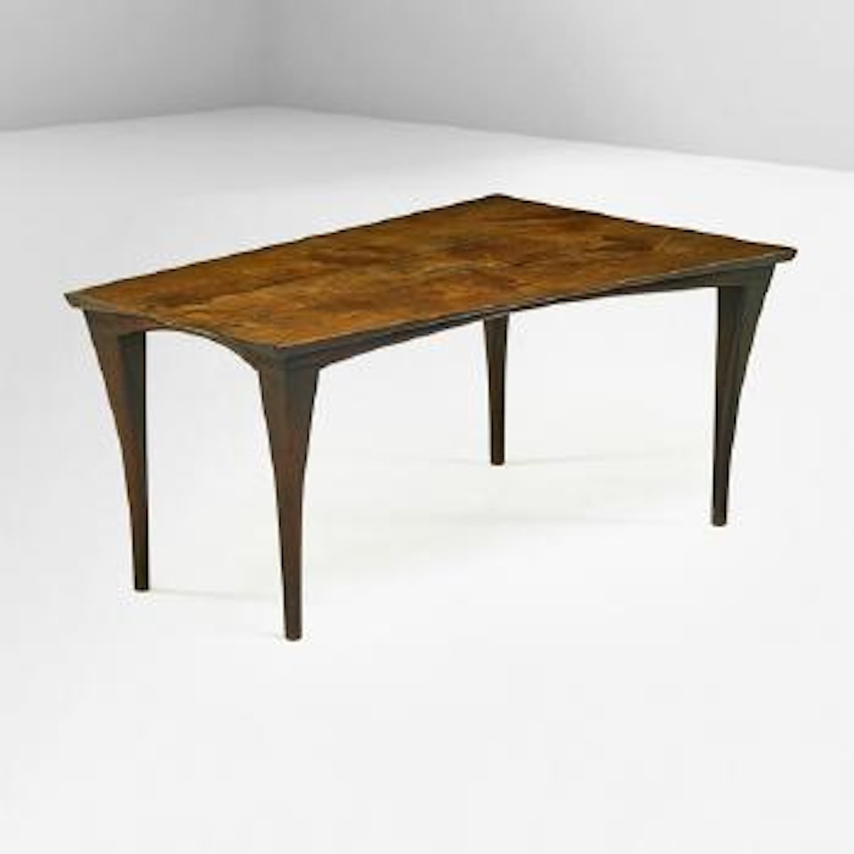 Trapezoidal dining table by Wharton Esherick