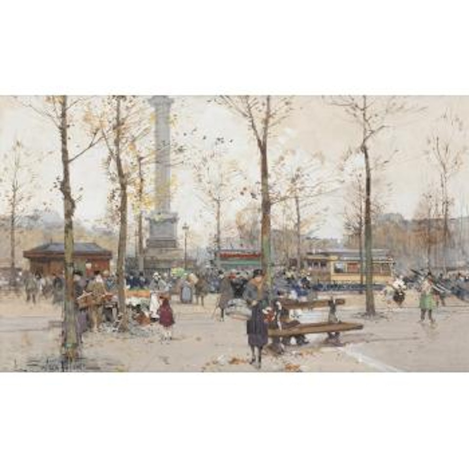 Place de la Bastille by Eugene Galien-Laloue