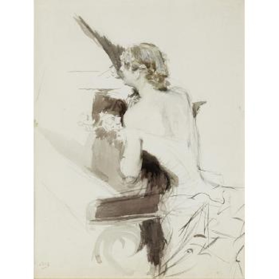 Donna seduta, corsage blanc by Giovanni Boldini