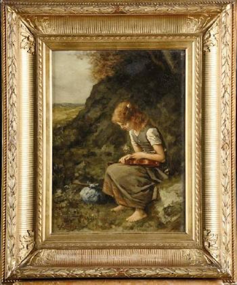 La jeune femme au violon by Constantin Meunier