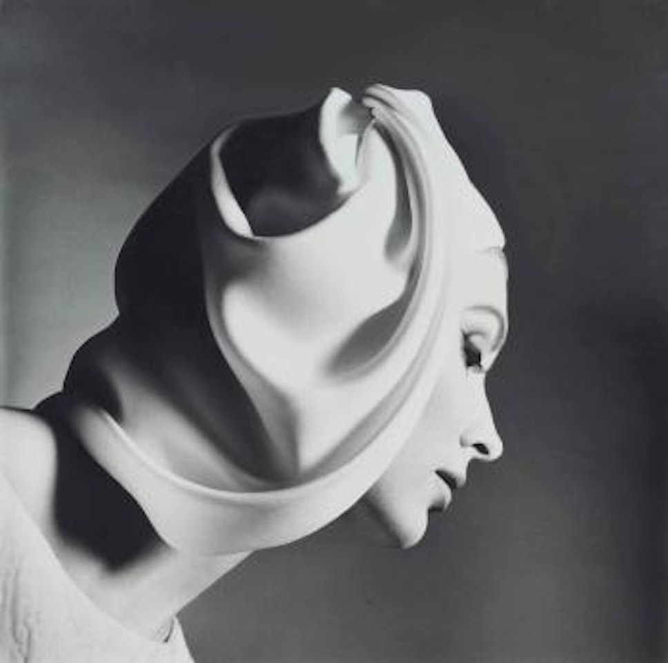 Model in White Turban by Richard Avedon