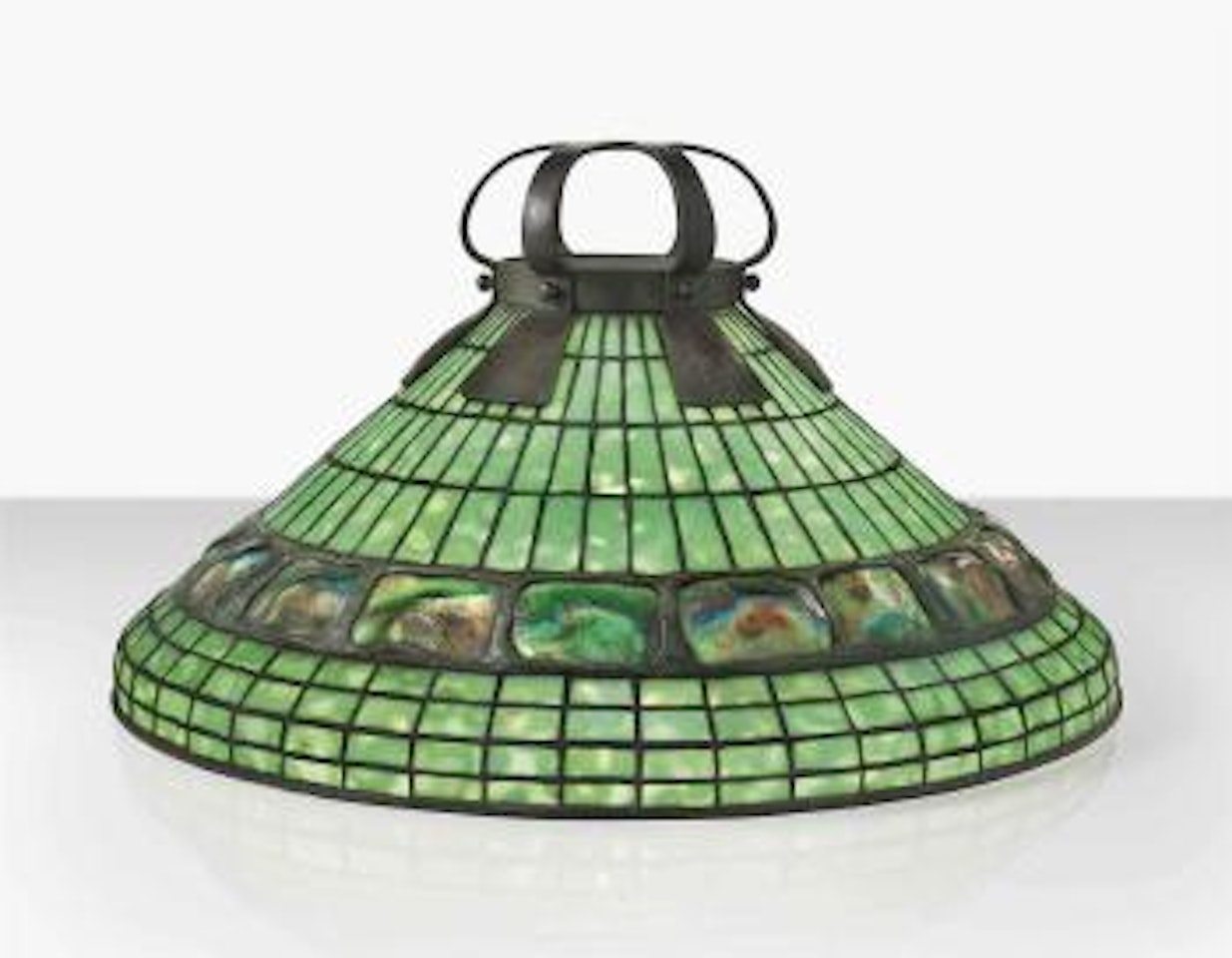 A Geometric and Turtleback Tile Chandelier by Tiffany Studios