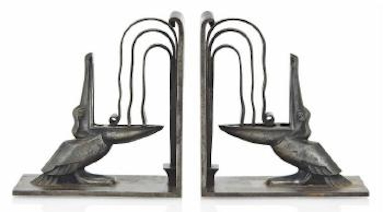 Wrought-iron Bookends by Edgar Brandt