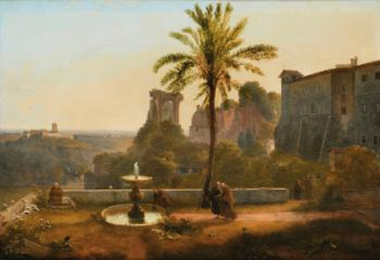 Vue d'un Monastere dans les environs de Rome by French School
