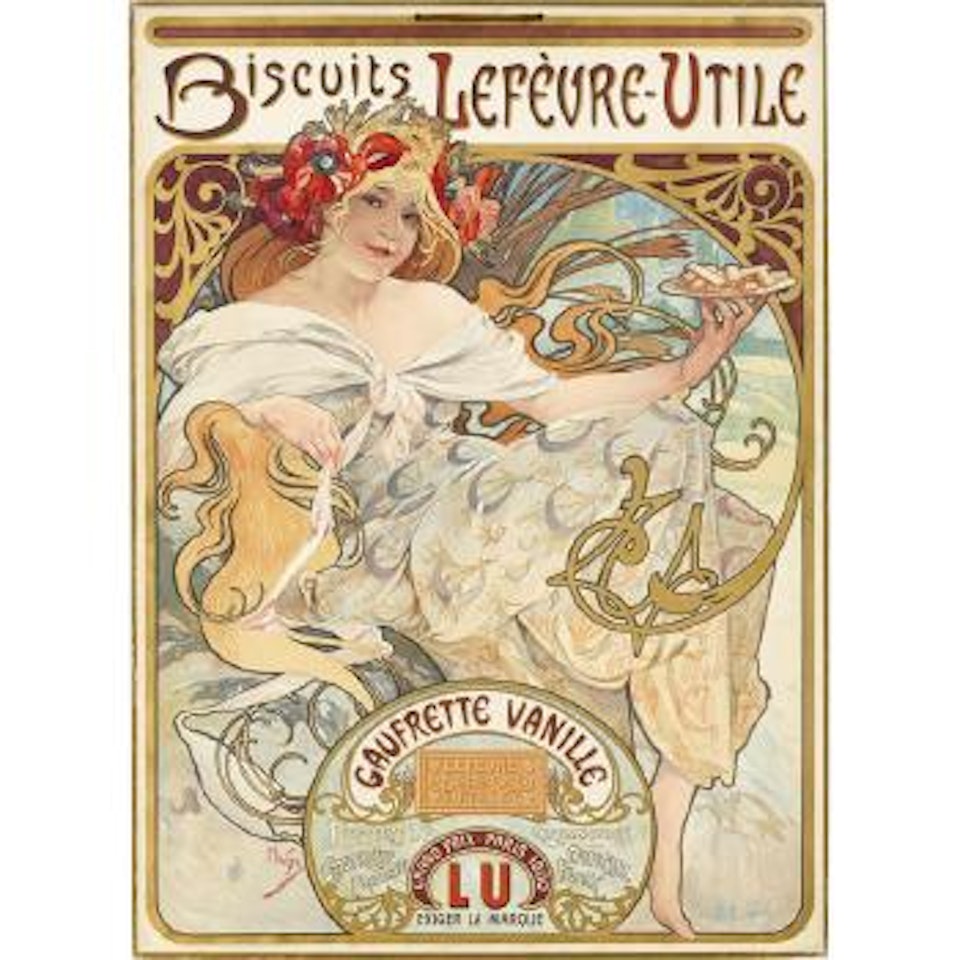 Biscuits Lefevre-Utile/Gaufrette Vanille by Alphonse Mucha