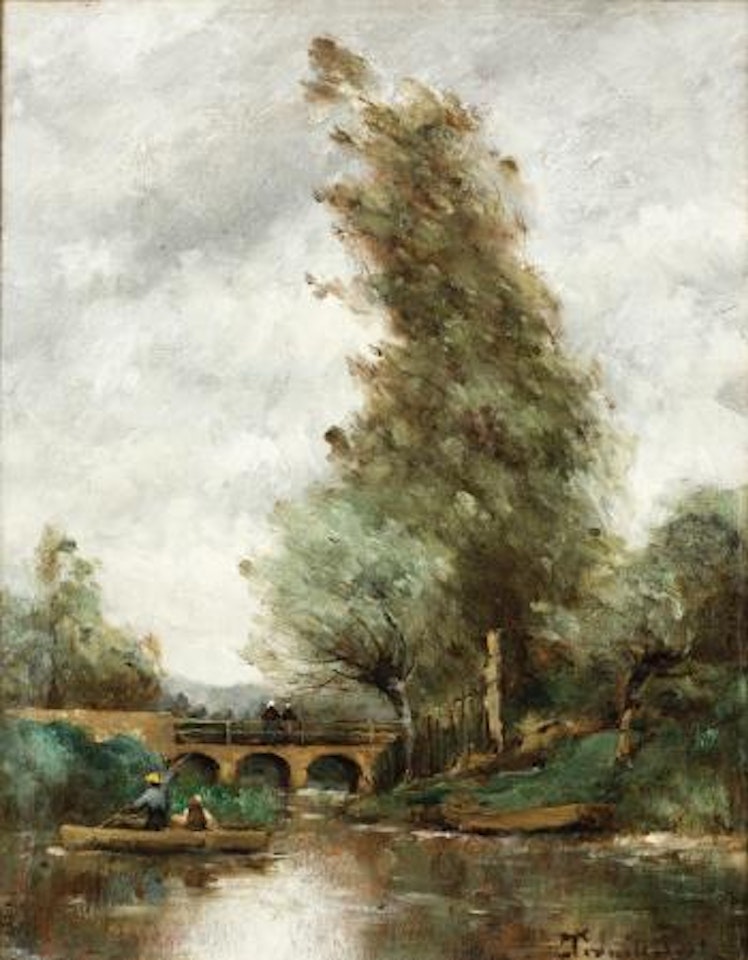 Le Pont Saint-cyprien Sur Le Clain, Près De Poitiers by Paul Désiré Trouillebert
