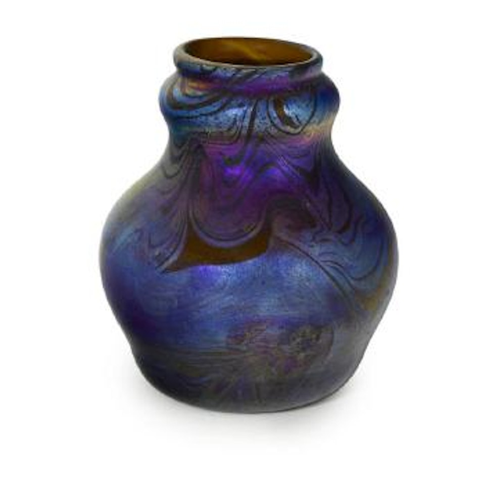 Decorated cabinet vase by Tiffany Studios