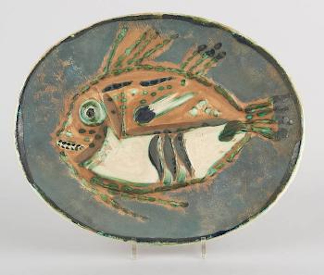 Plat en céramique émaillée 'Poisson chiné' by Pablo Picasso