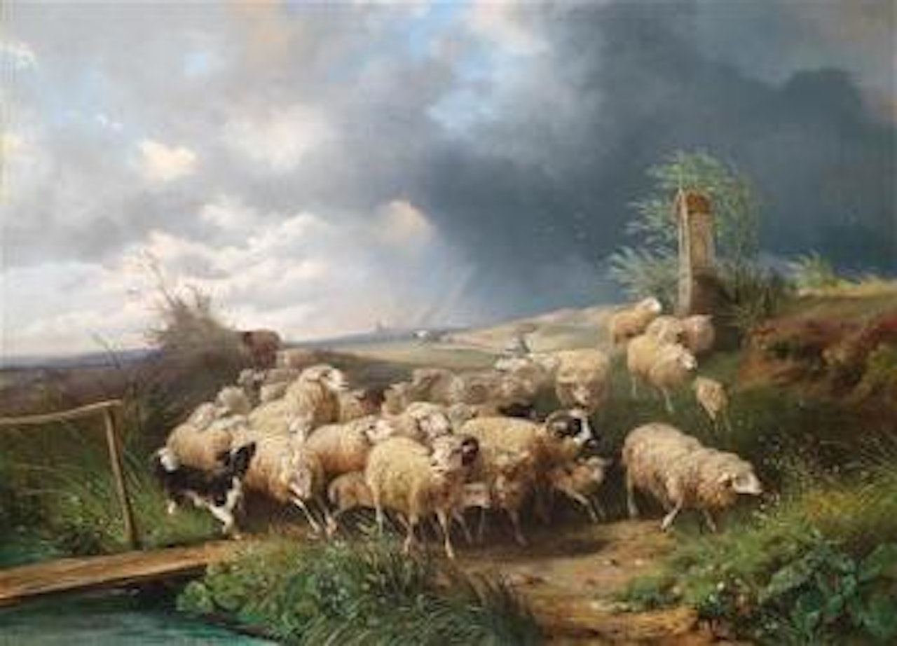 Driving Sheep before a Storm by August Knip