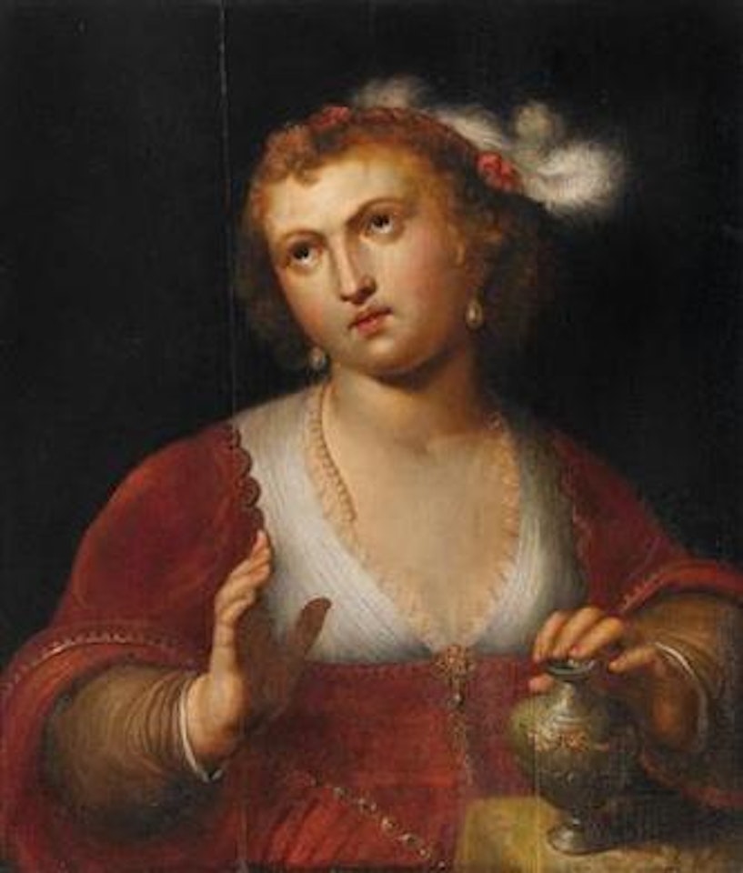 Portrait of a woman as Saint Mary Magdalene by Flemish School