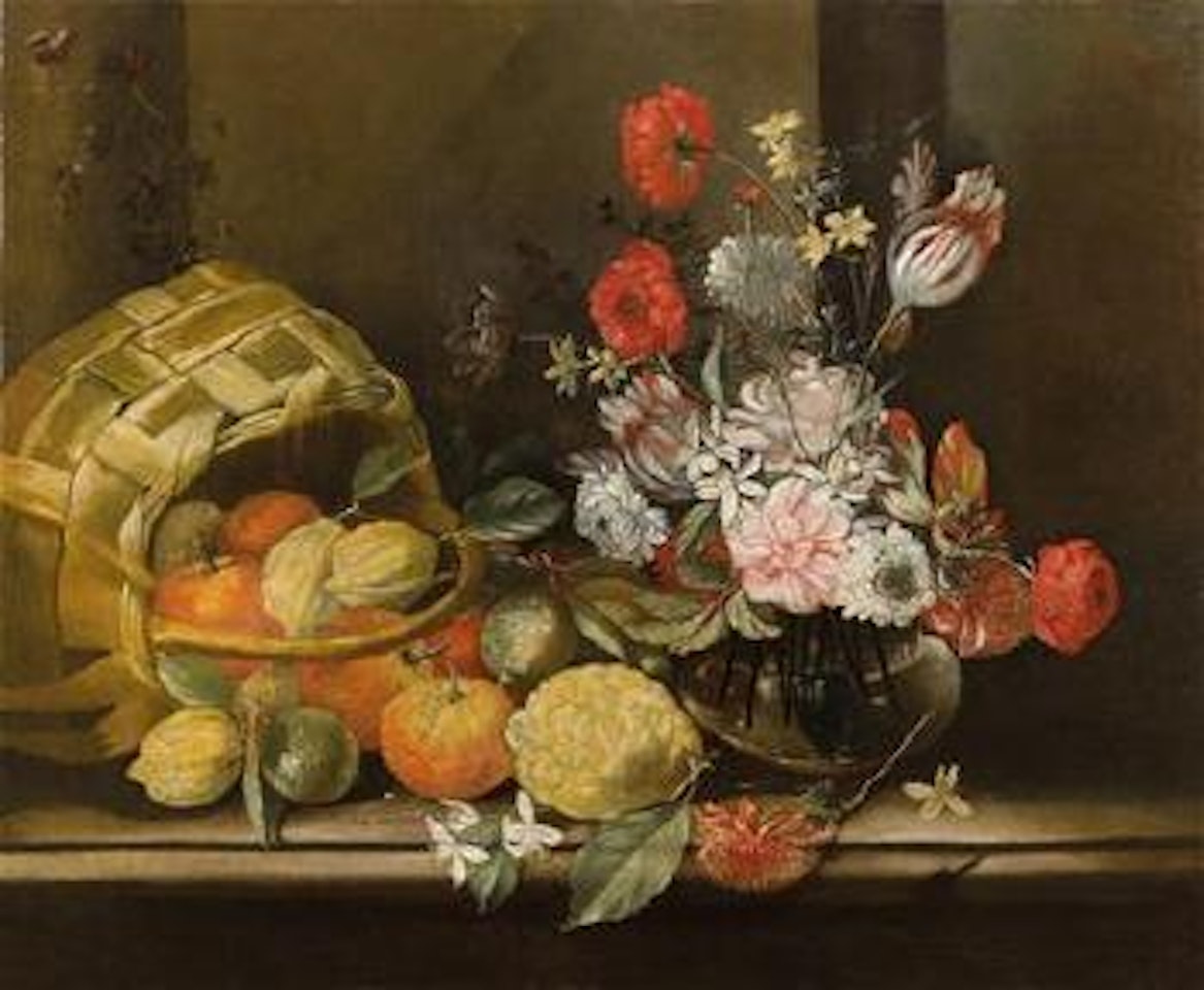 A Still Life of Flowers and Fruit by Neapolitan School