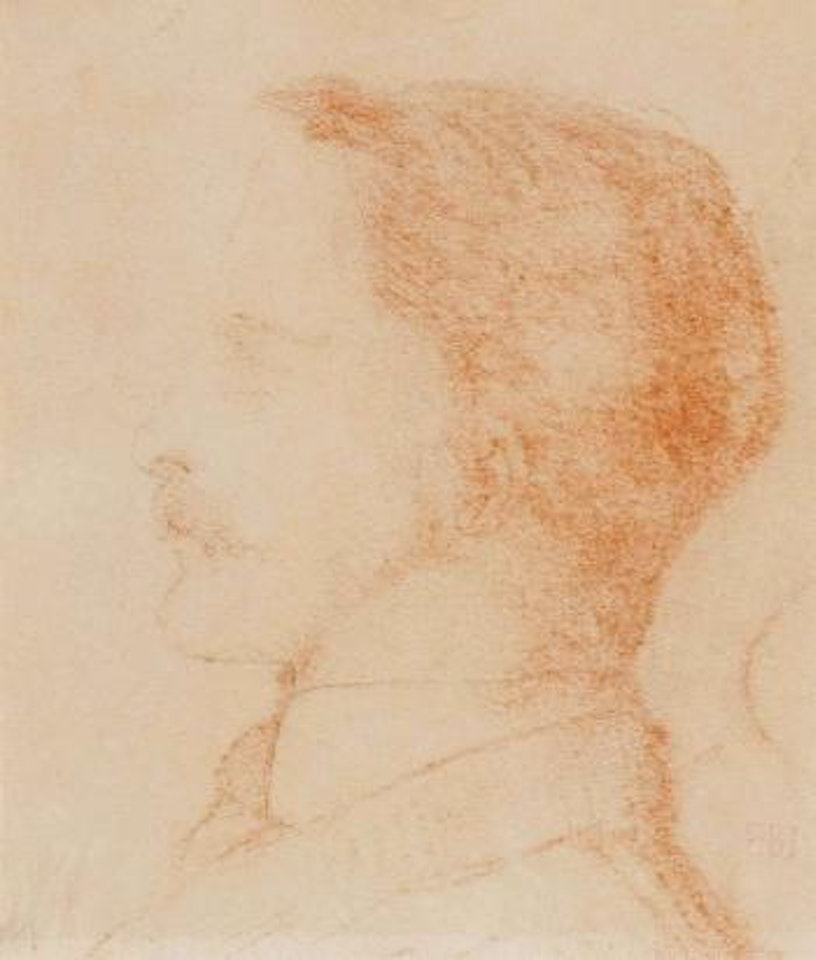 Portrait study of a Gentleman, thought to be the artist's son, Philip Burne-Jones (1861-1926) by Edward Coley Burne-Jones