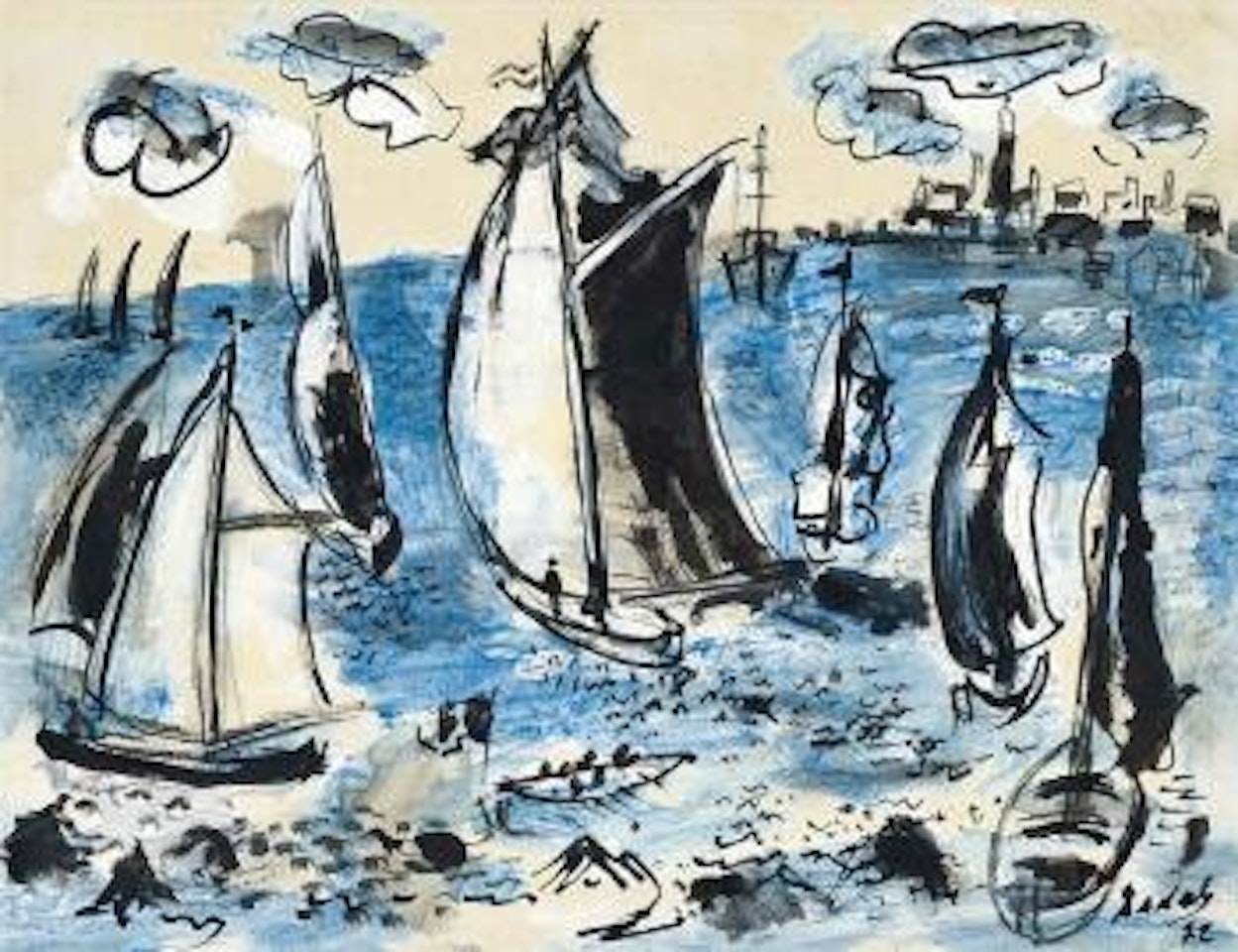 Blue Boats by Carlos Nadal