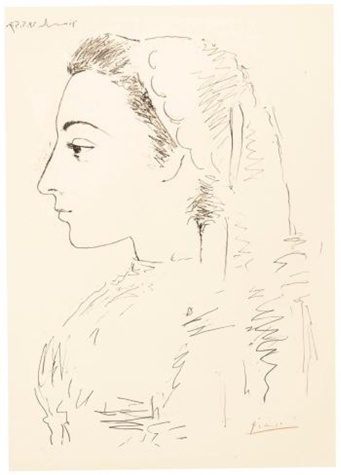 Jacqueline De Profil (B. 833; M., Pp. 294) by Pablo Picasso