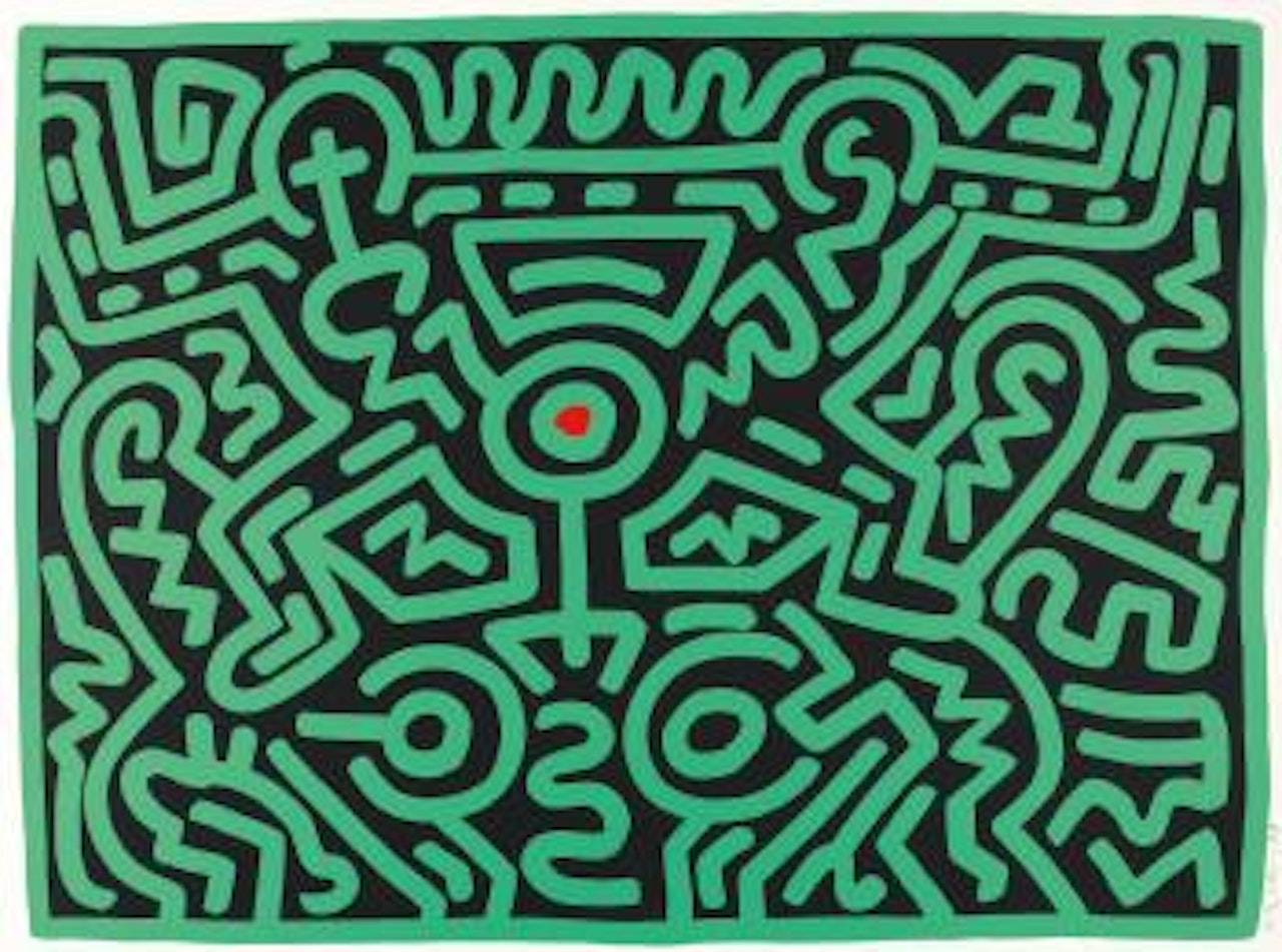 Growing 4 (color trial from Growing set) by Keith Haring
