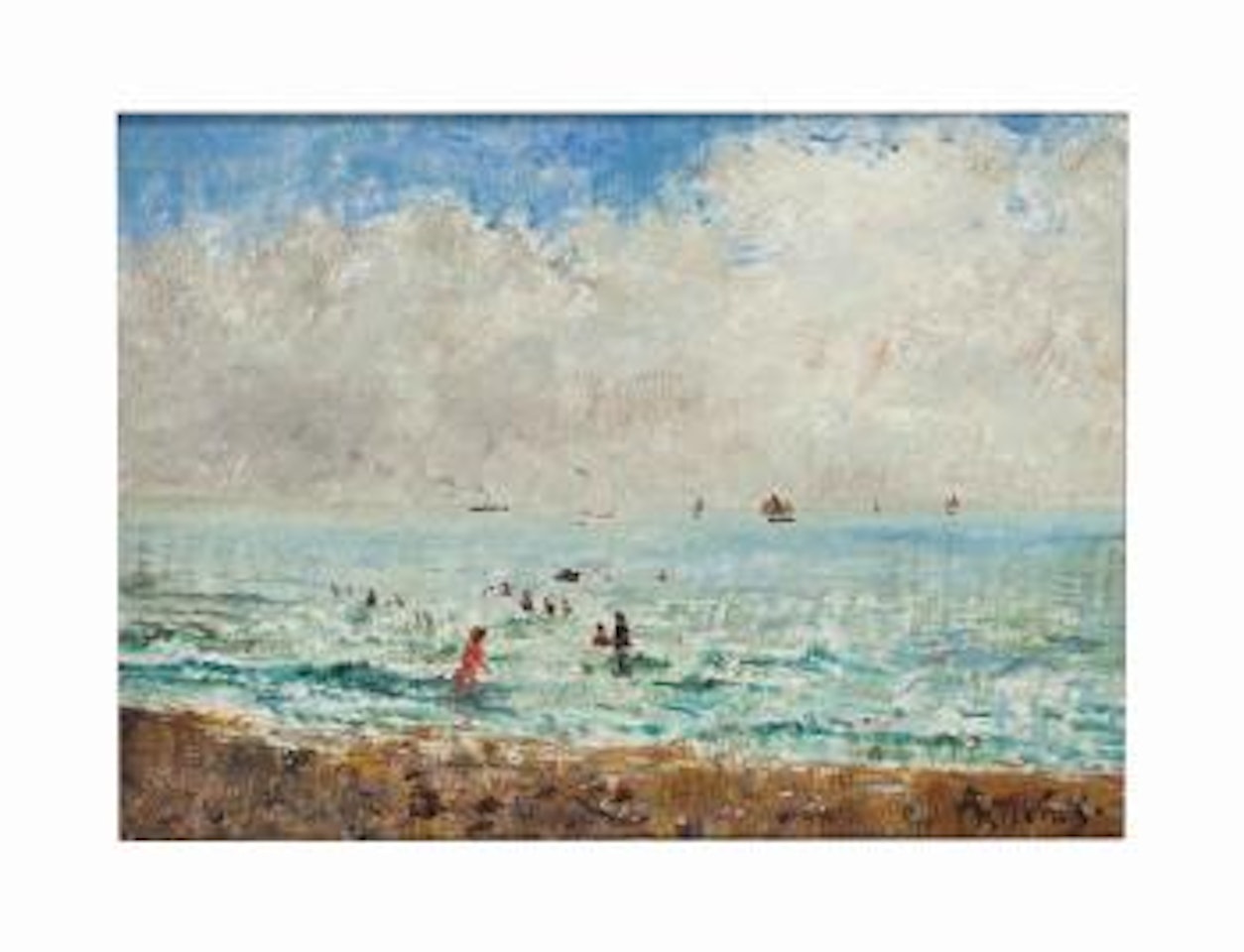 Children Playing In The Waves by Alfred Stevens