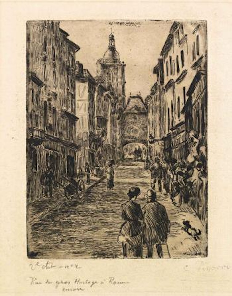 Rue du Gros-Horloge à Rouen by Camille Pissarro