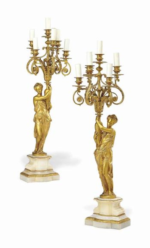 Six-light candelabra by Albert-Ernest Carrier-Belleuse