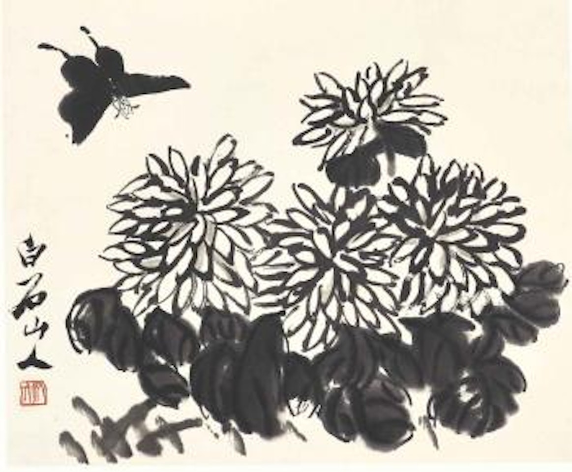 Chrysanthemum and Butterfly by Qi Baishi