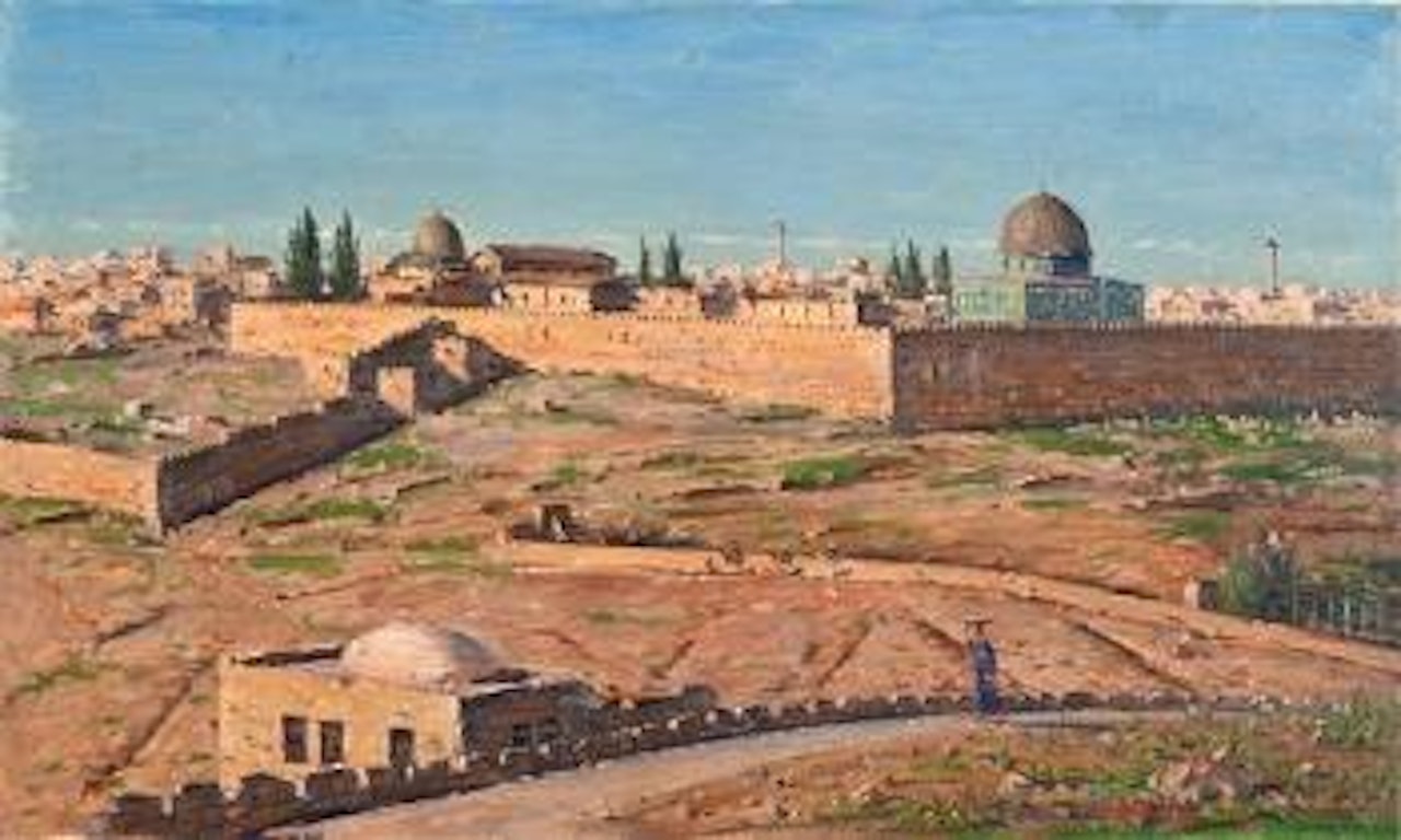 Jerusalem view from the Mount of Olives by Ludwig Blum