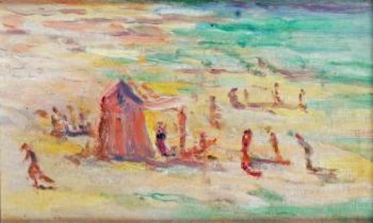 Plage animé à Paramé by Maximilien Luce