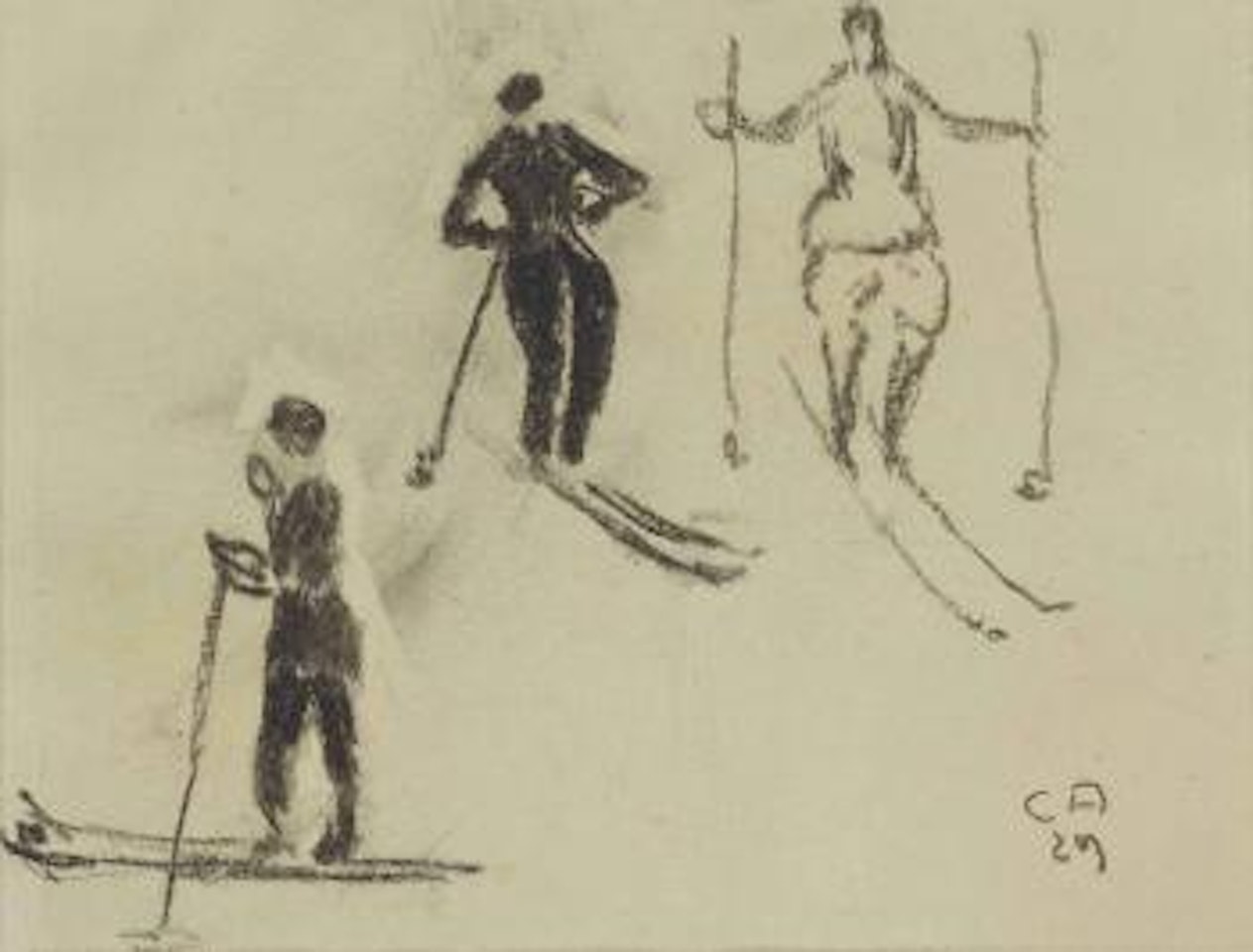 Skifahrer, 1929 by Cuno Amiet