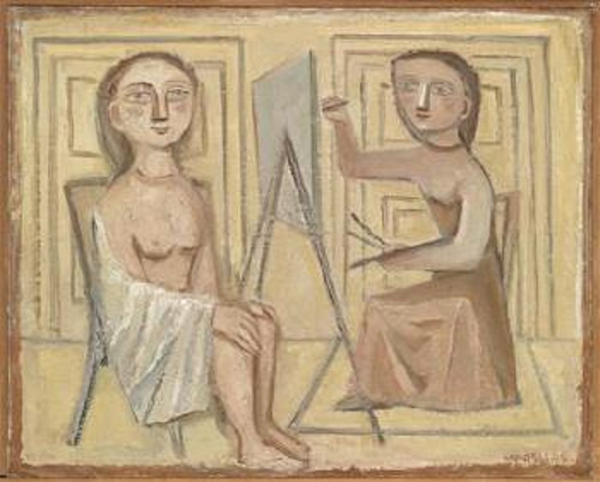 Pittrice e modela or atelier by Massimo Campigli