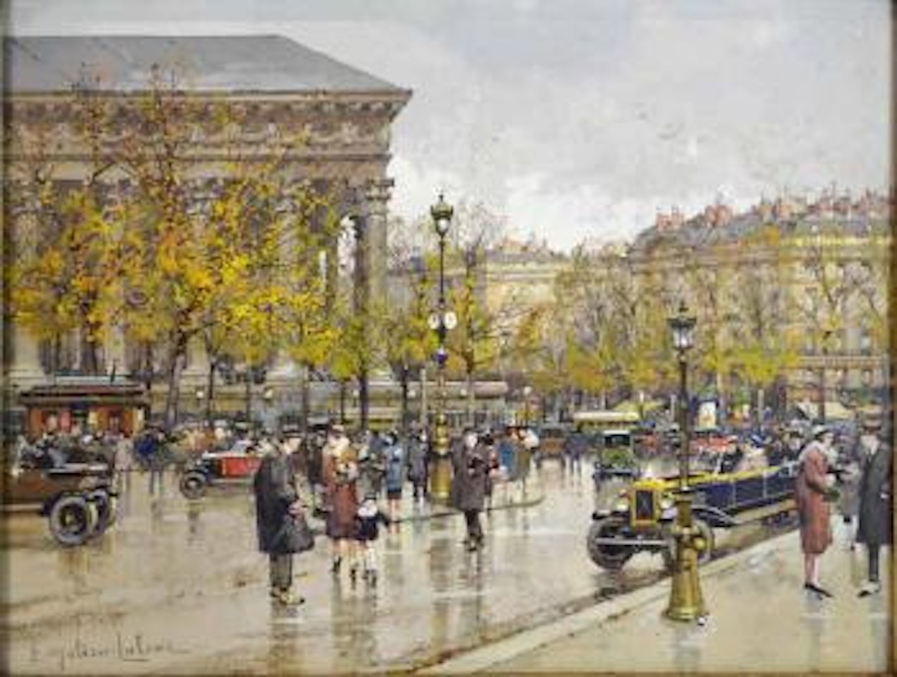 La Madeleine, Paris by Eugene Galien-Laloue
