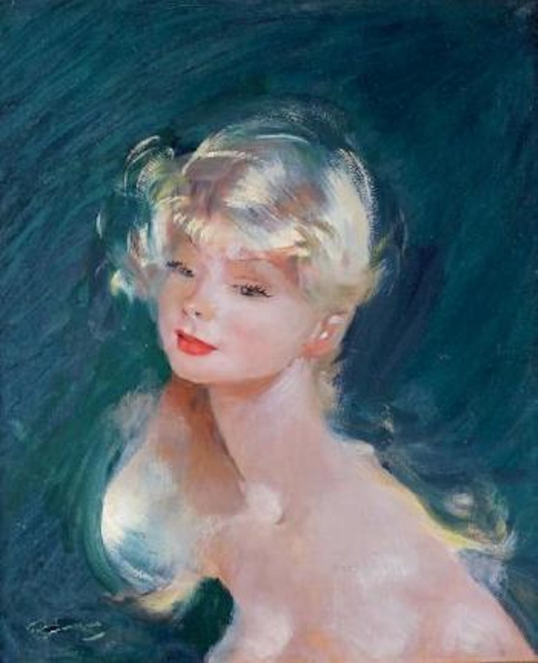 Portrait de jeune fille blonde by Jean Gabriel Domergue