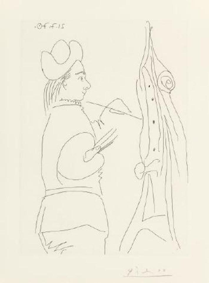 Le peintre devant son chevalet by Pablo Picasso