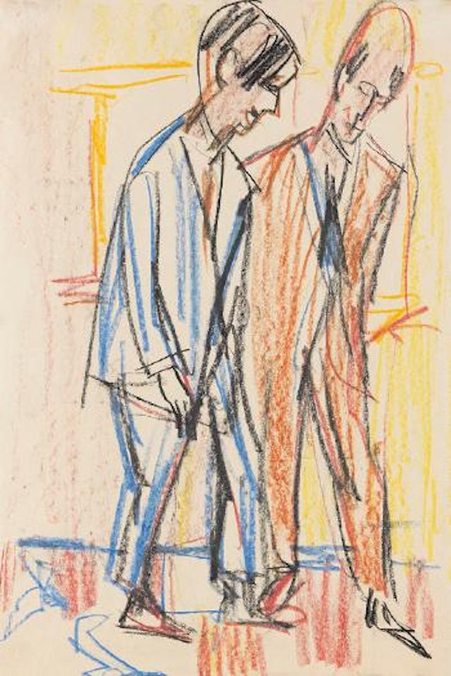 Zwei Männer (Selbstbildnis (?) mit Dr. Bauer) by Ernst Ludwig Kirchner