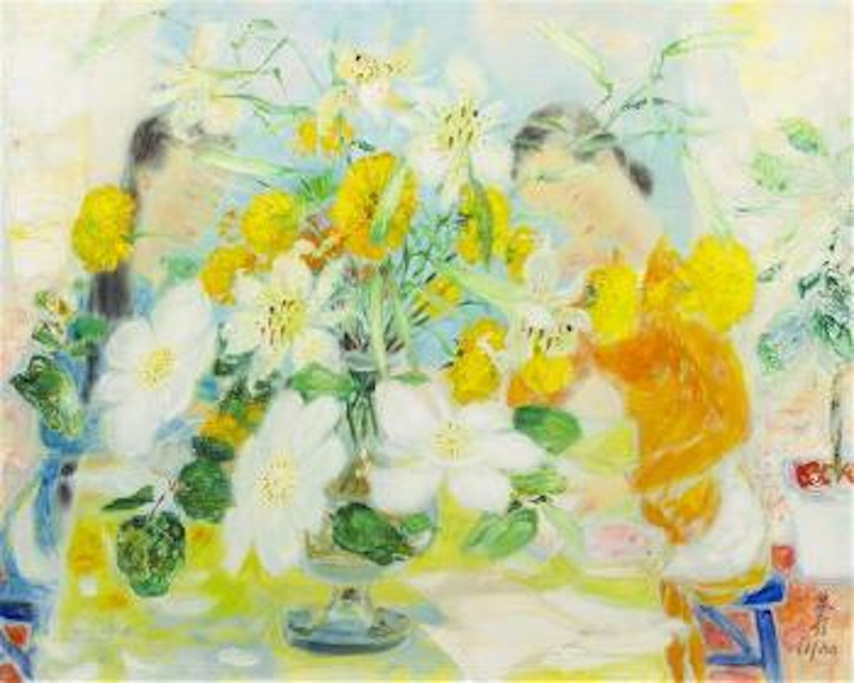 Two Figures with a Bouquet by Le Pho