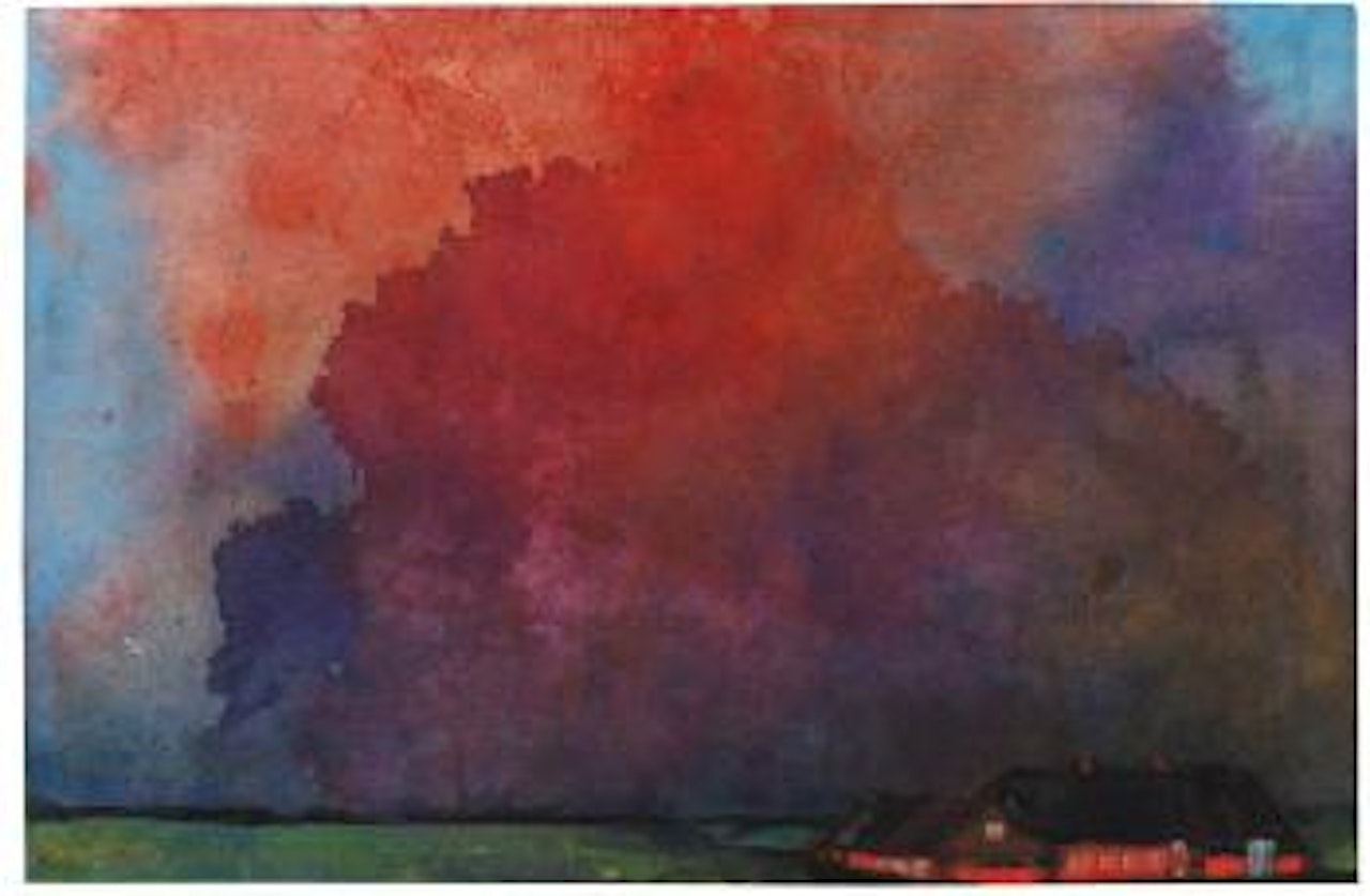 Bauernhof unter Gewitterwolken by Emil Nolde