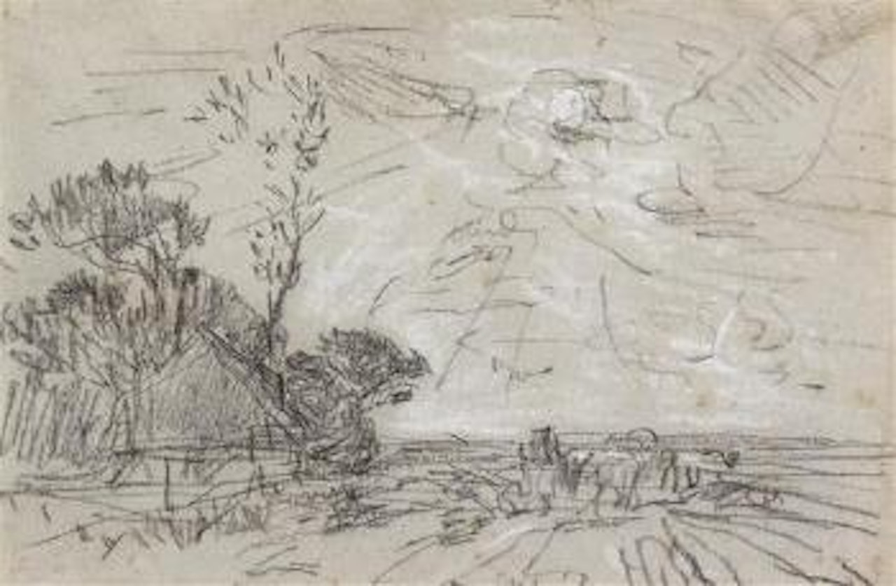 Landscape in Sunlight (Paysage avec effet de soleil) by Eugène Boudin