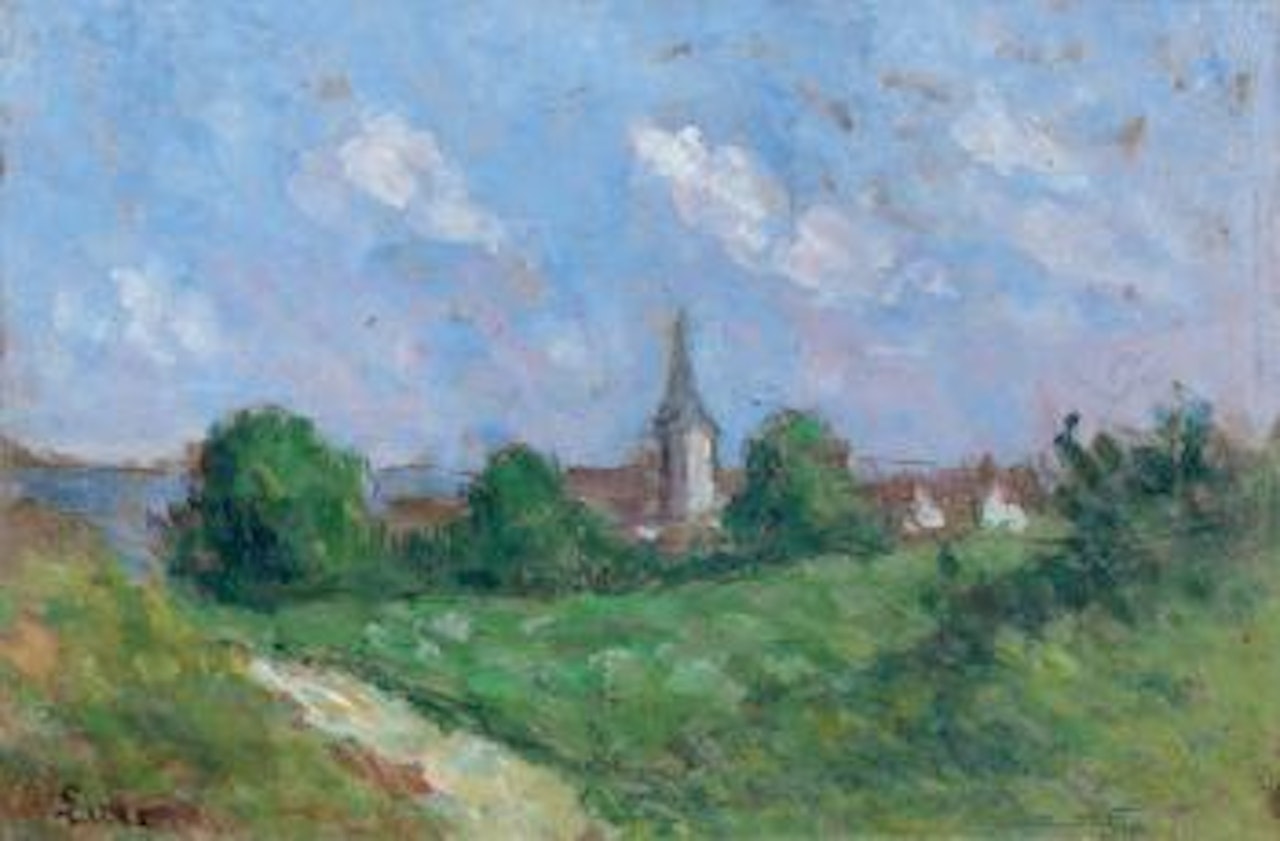 La route menant au village by Maximilien Luce