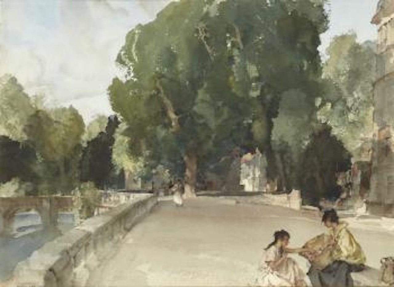 The basket of apple, Brantôme by William Russell Flint
