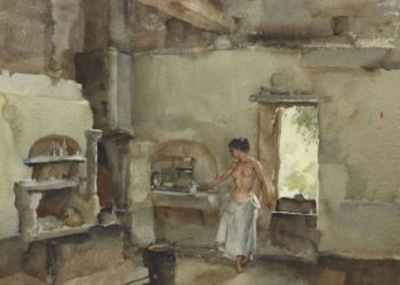 Mathilda's kitchen by William Russell Flint