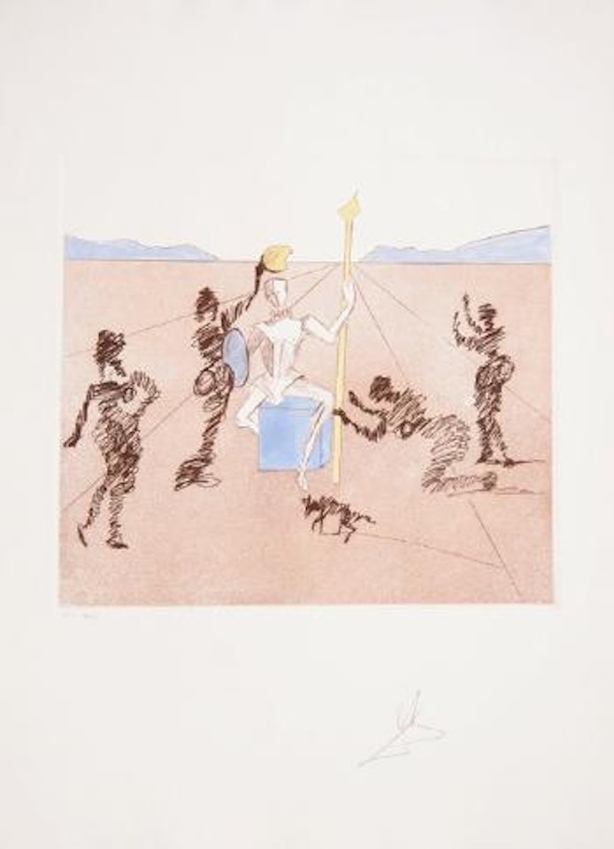 The Golden Helmet of Mandrino from Historia de Don Quichote de la Mancha by Salvador Dali