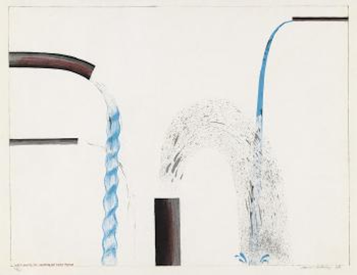 Water Pouring into Swimming Pool, Santa Monica by David Hockney