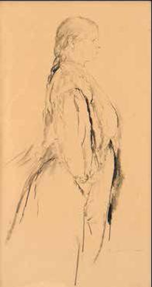 Portrait d’une jeune femme vue de profil by Filip Malyavin