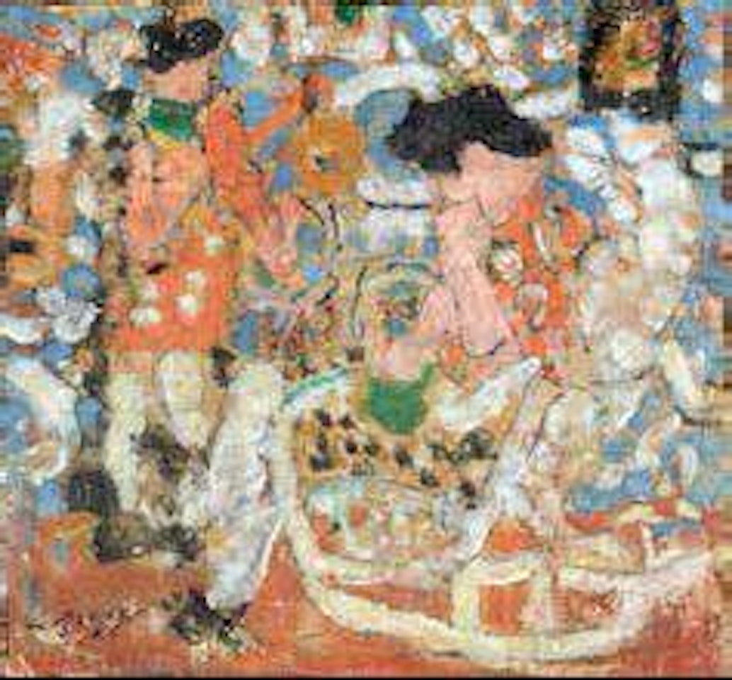 Violoniste et dame au fauteuil blanc by Jean Pougny