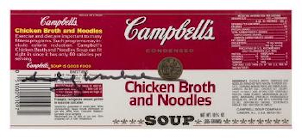 Campbell's Chicken Broth and Noodles Soup Label by Andy Warhol