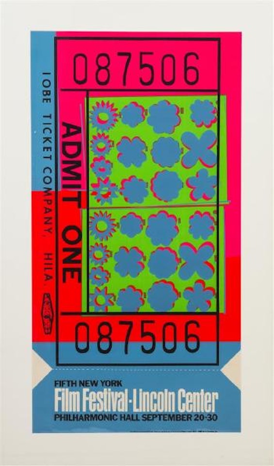 Lincoln Center Ticket for the New York Film Festival by Andy Warhol