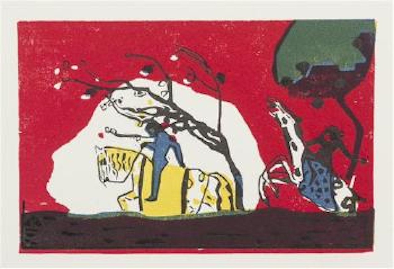 Zwi Reiter vor Rot (Two Riders from Red) by Wassily Kandinsky