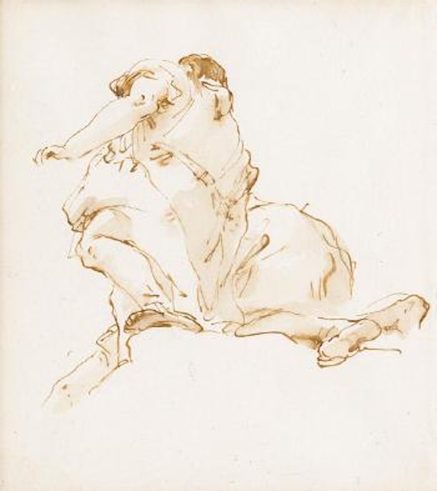 Two figures seen da sotto in su by Giovanni Domenico Tiepolo