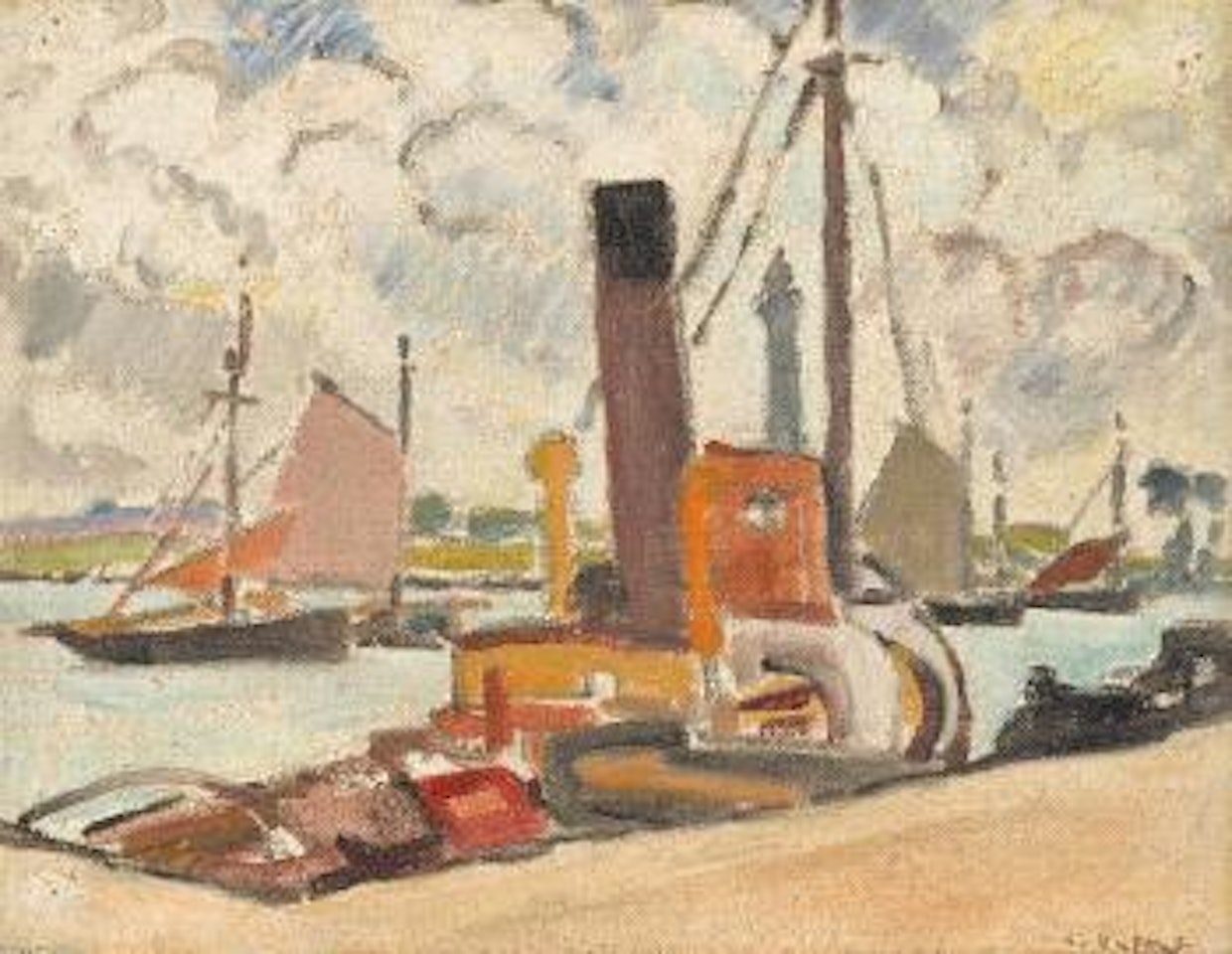 Harbor scene by Louis Valtat