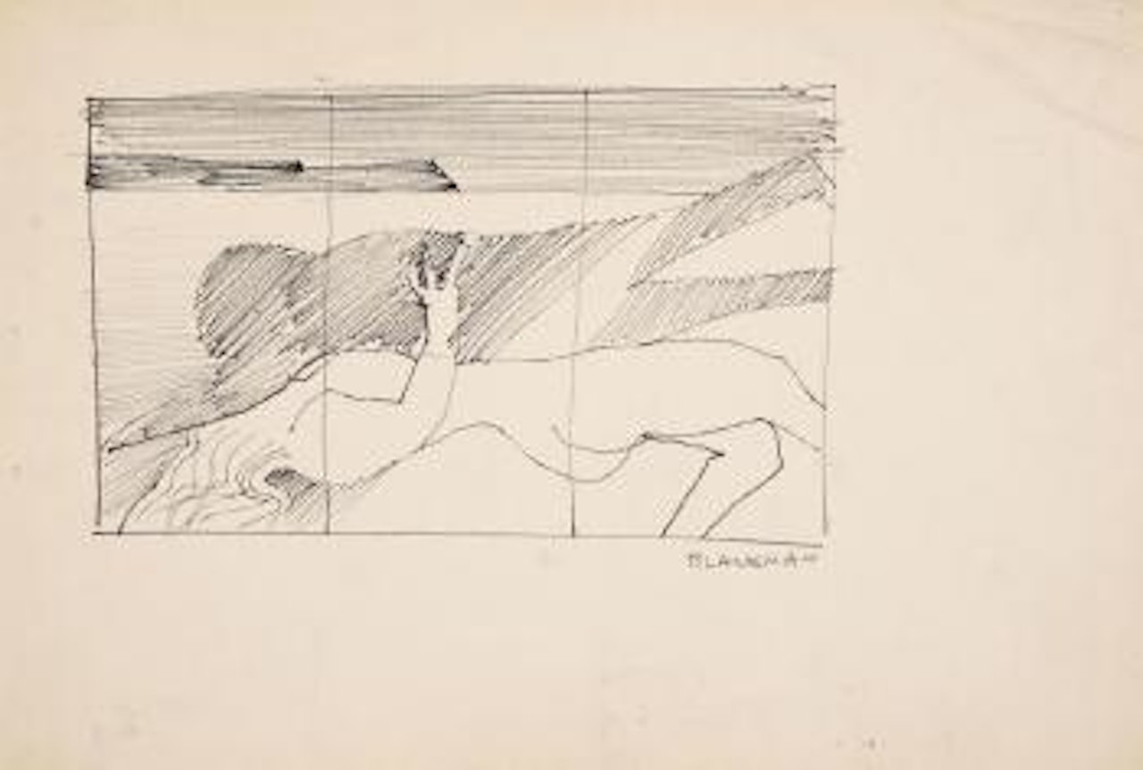 Lovers on the beach by Charles Blackman
