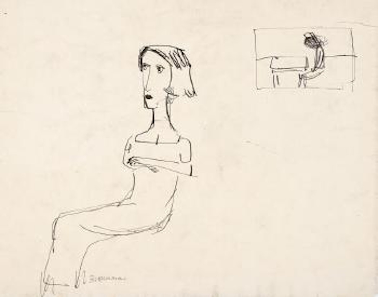 Seated woman by Charles Blackman